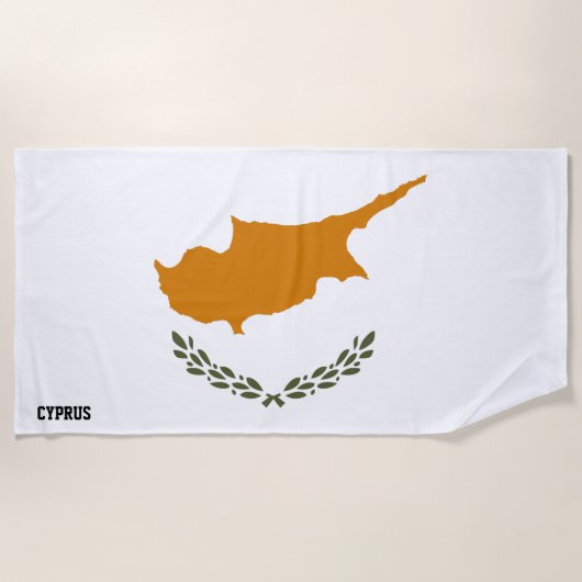 キプロス国旗の素晴らしい愛国心 ビーチタオル (正面)