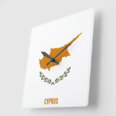 キプロス国旗愛国 スクエア壁時計 (傾斜)