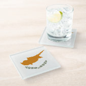 キプロス国旗 ガラスコースター (アングル)