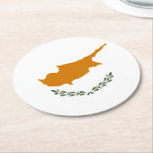 キプロス国旗 ラウンドペーパーコースター (アングル)