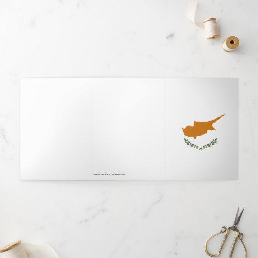 キプロス国旗 三つ折りカード (外部)