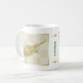キプロス国旗+地図マグカップ コーヒーマグカップ (正面左)