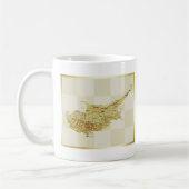 キプロス国旗+地図マグカップ コーヒーマグカップ (左)