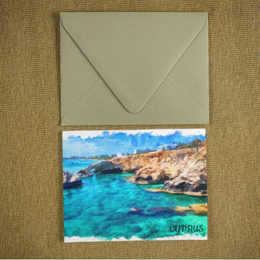 キプロス地中海の風景旅行 ポストカード