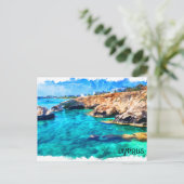 キプロス地中海の風景旅行 ポストカード (スタンド正面)