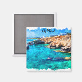 キプロス地中海の風景旅行 マグネット (正面/裏面)
