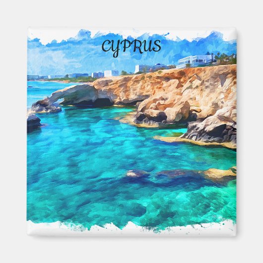 キプロス地中海の風景旅行 マグネット (正面)