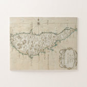 キプロス島の地中海の地図オールドアンティークブラウン ジグソーパズル (横)