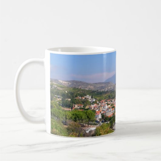 キプロス島の山々トロオドス旅行 コーヒーマグカップ (左)