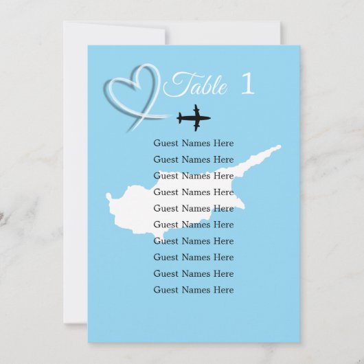 キプロス挙式 席次表 マップ カード (正面)