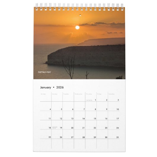 キプロス暦 カレンダー (1月 2026)