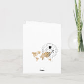 キプロス結婚の旅行先パスポート世界地図 招待状 (裏面)