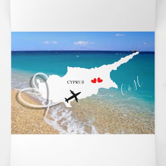 キプロス結婚の行き先結婚式 三つ折り招待状 (内部中)