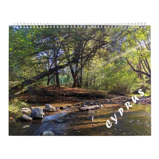 キプロス2ページ大カレンダー，白 カレンダー (カバー)