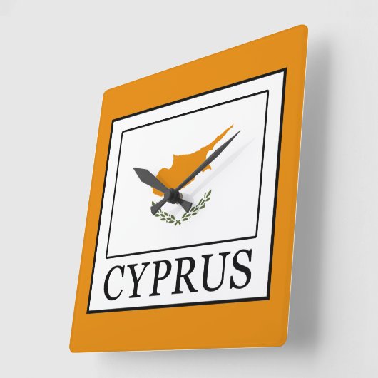 キプロス スクエア壁時計 (傾斜)