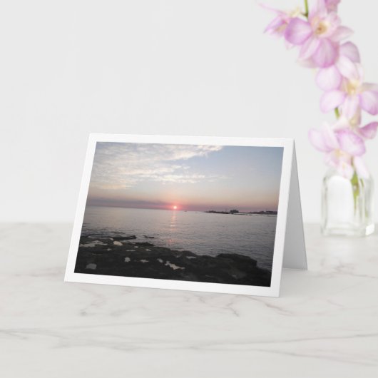 キプロス、パフォスの夕日 カード (蘭)