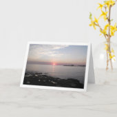 キプロス、パフォスの夕日 カード (黄色い花)