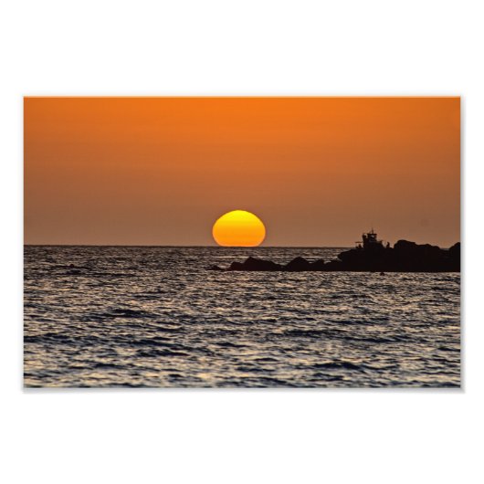 キプロス，パホスの夕日(2532) フォトプリント            (正面)