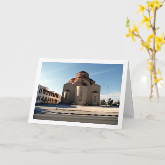 キプロス，パホス，アギオイ・アナルギロ教会 カード (黄色い花)