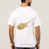 キプロス フラグ + 地図 + テキスト Tシャツ (裏面)
