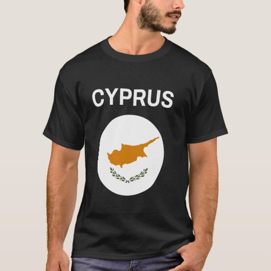 キプロス 国旗 モダン Tシャツ (正面)