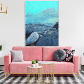 キホロベイハワイの陸地とウミガメのキャンバス キャンバスプリント (インサイチュ (リビング))