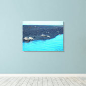 キホロ湾ハワイ風光明媚なキャンバスプリントの亀 キャンバスプリント (インサイチュ (ウッドフロア))