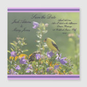 キマダラの春の庭での結婚式 マグネット招待状 (正面)