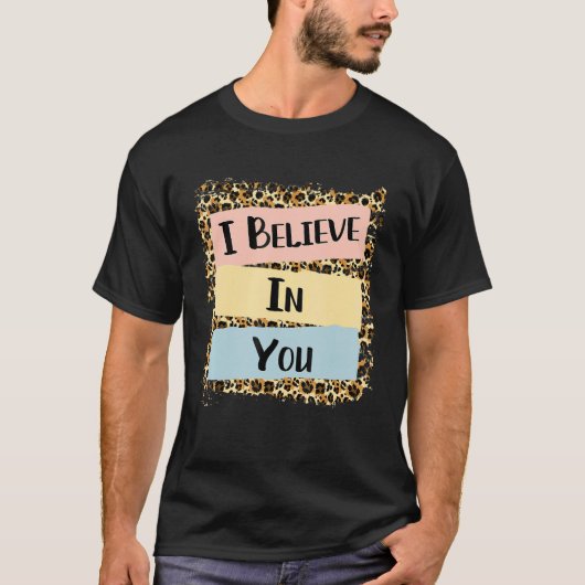 キミを信じてる ヒョウ 応援 模試の日 Tシャツ (正面)