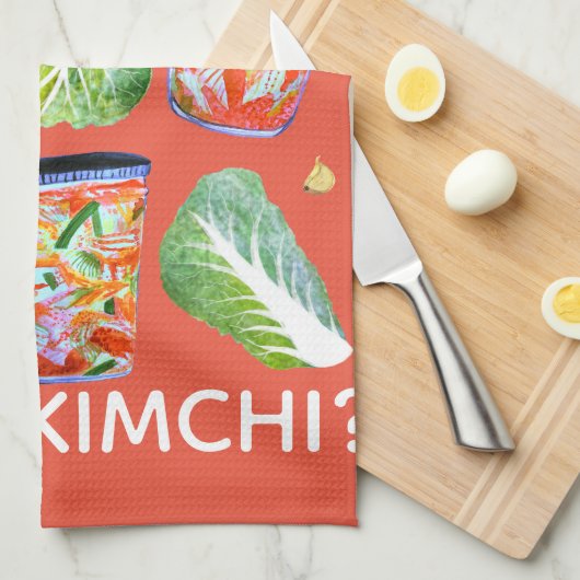 キミ得チ?スパイシーな成分水彩おもしろい キッチンタオル (四つ折り)