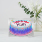 キムのお誕生日ケーキポストカード ポストカード (スタンド正面)