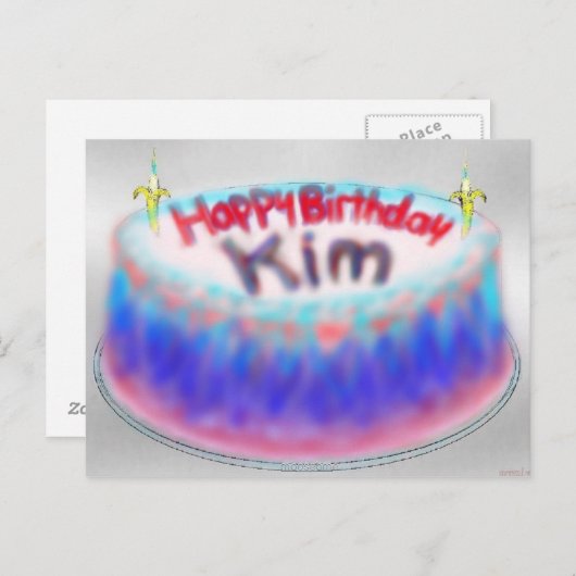 キムのお誕生日ケーキポストカード ポストカード (正面/裏面)