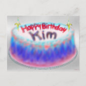 キムのお誕生日ケーキポストカード ポストカード (正面)