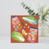 キムチの材料 スパイシー 発酵 水彩画 シーズンカード (スタンド正面)