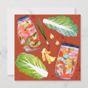 キムチの材料 スパイシー 発酵 水彩画 シーズンカード
