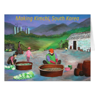 キムチを作る韓国の家庭김치