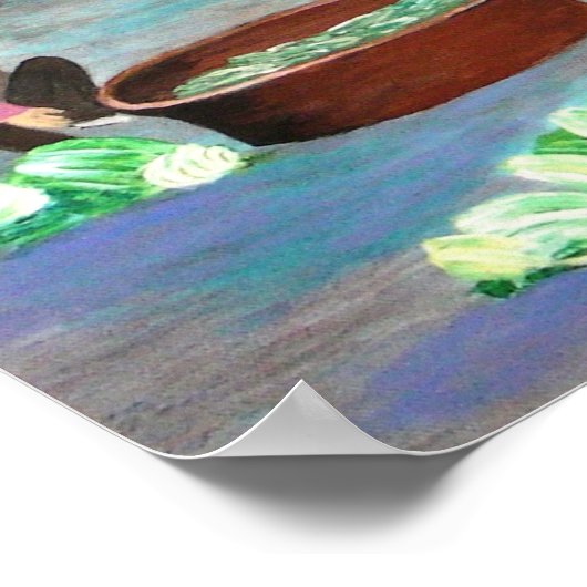 キムチを作る韓国の家庭김치 ポスター (角)