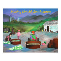 キムチを作る韓国の家庭김치