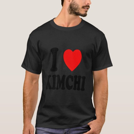 キムチを愛する私 韓国料理 辛い発酵キャベツ Tシャツ (正面)