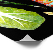 キムチ具材スパイシーな水彩アート ポスター (角)