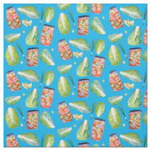 キムチ具材水彩模様ブルー ファブリック (見本)
