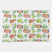 キムチ原料辛い発酵水色 キッチンタオル (横)