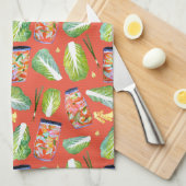 キムチ原料辛い発酵水色 キッチンタオル (四つ折り)