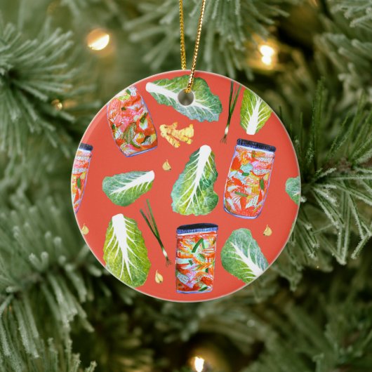 キムチ成分おもしろい発酵水色 セラミックオーナメント (ツリー)