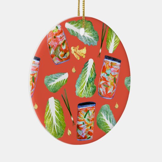 キムチ成分おもしろい発酵水色 セラミックオーナメント (右)