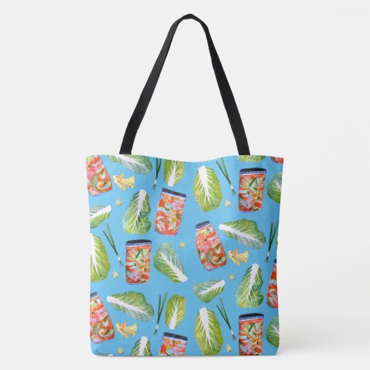 キムチ成分辛いおもしろいキャベツ水彩 トートバッグ (裏面)