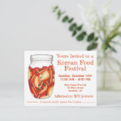 キムチ韓国食フェスティバルレストラポップ・アートのン・アップ インビテーションポストカード (スタンド正面)