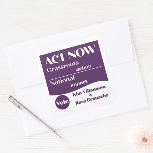 キム・バラチームを支えるシール スクエアシール (封筒)