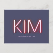 キム・ユーが私の人生のネオンライトを点灯 ポストカード (正面)
