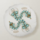 キメラピーコックシーホースラウンド装飾用クッション ラウンドクッション (裏面)